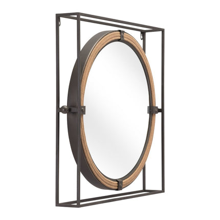 22" Gray Square Steel Framed Accent Mirror HomeRoots
