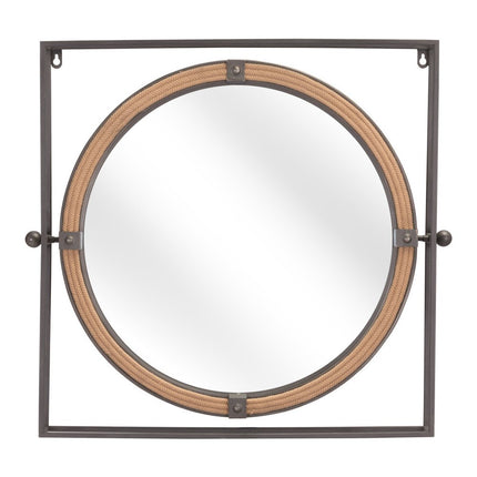 22" Gray Square Steel Framed Accent Mirror HomeRoots