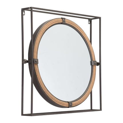 22" Gray Square Steel Framed Accent Mirror HomeRoots