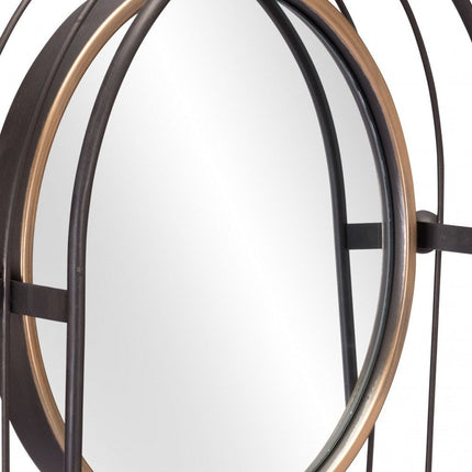 Industrial Gray Mirror Shelf HomeRoots