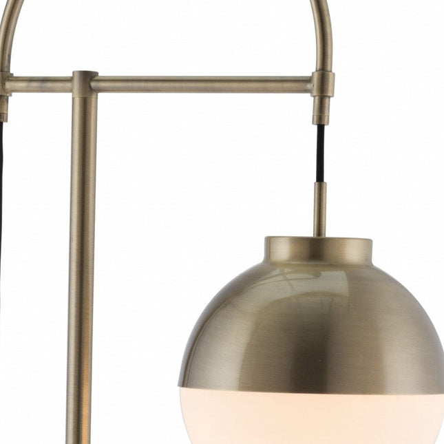 69" Bronze Steel Floor Lamp With Bronze Steel Globe Shade HomeRoots