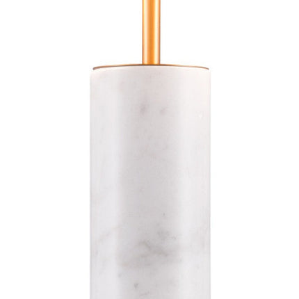 55" White Metal Bedside Table Lamp With Beige Empire Shade HomeRoots