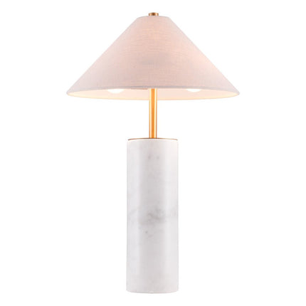 55" White Metal Bedside Table Lamp With Beige Empire Shade HomeRoots