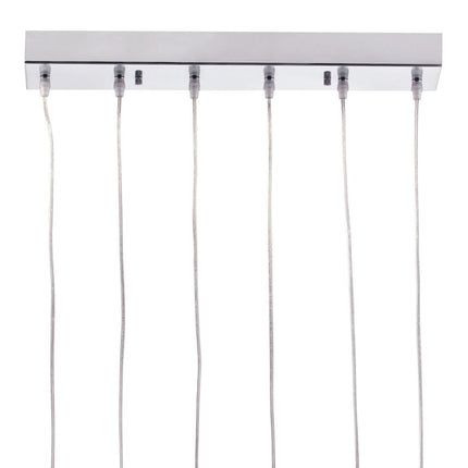 Silver Kitchen Island Six Light Metal LED Ceiling Light With Shades HomeRoots