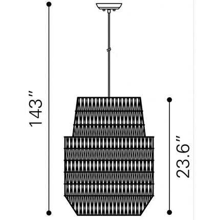 Gray Woven Sky Zig Zag Ceiling Lamp HomeRoots