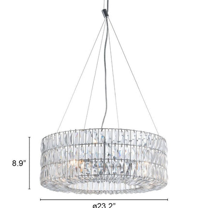 Silver Lantern Metal Chandelier With Silver Shades HomeRoots