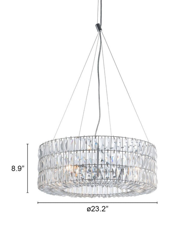Silver Lantern Metal Chandelier With Silver Shades