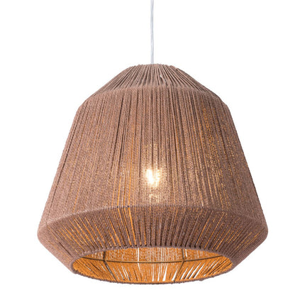 Brown Woven Paper String Hanging Pendent Lamp HomeRoots