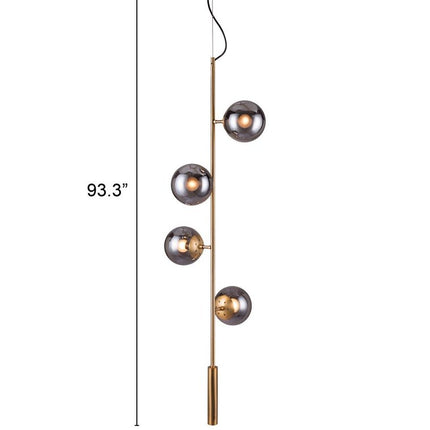 Gold Shaded Four Light Metal Dimmable Ceiling Light With Clear Shades HomeRoots