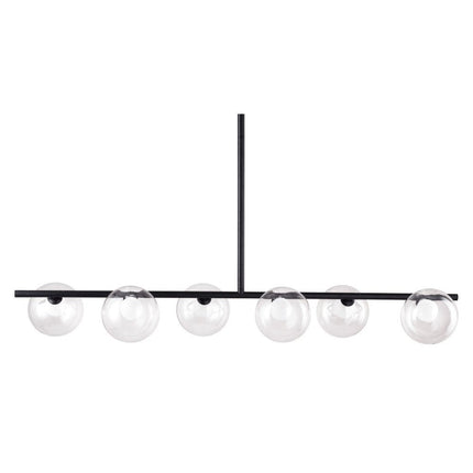 Black Kitchen Island Six Light Metal Ceiling Light HomeRoots