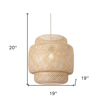 Natural Boho Weave Ceiling Lamp HomeRoots