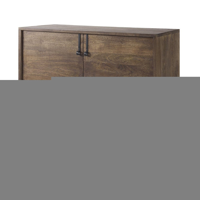 Dark Brown Two Door Cabinet With Metal Legs HomeRoots