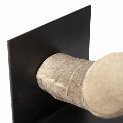 Set of Two Brown And Black Resin And Metal Horn Decorative Bookends HomeRoots