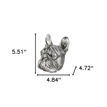 Set of Two 6" Silver Metal Dog Decorative Bookends HomeRoots