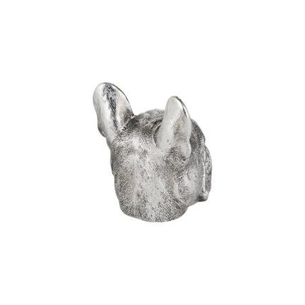 Set of Two 6" Silver Metal Dog Decorative Bookends HomeRoots