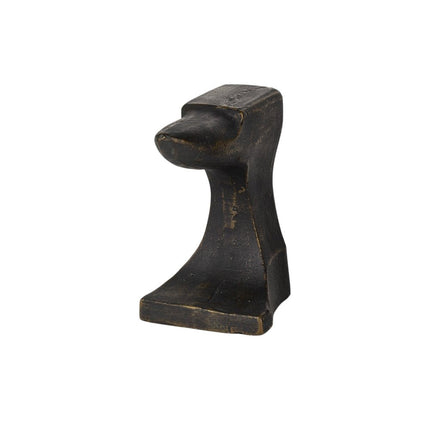 Set of Two 6" Black And Gold Polyresin Decorative Bookends HomeRoots