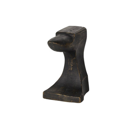Set of Two 6" Black And Gold Polyresin Decorative Bookends