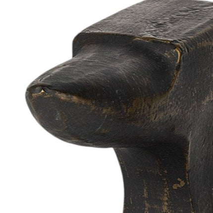 Set of Two 6" Black And Gold Polyresin Decorative Bookends HomeRoots