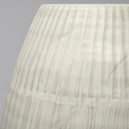 21" White Striped Ceramic Cylinder Floor Vase HomeRoots