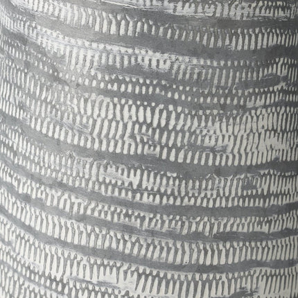 11" Gray and White Abstract Metal Jug Vase HomeRoots
