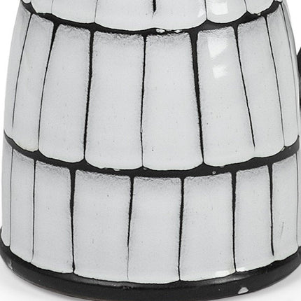 10" Black And White Cylinder Ceramic Urns Jars HomeRoots