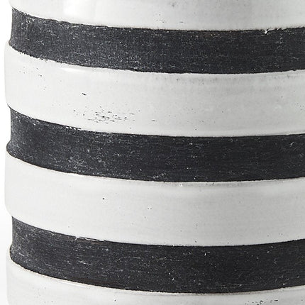 7" Blue And White Cylinder Ceramic Urns Jars HomeRoots