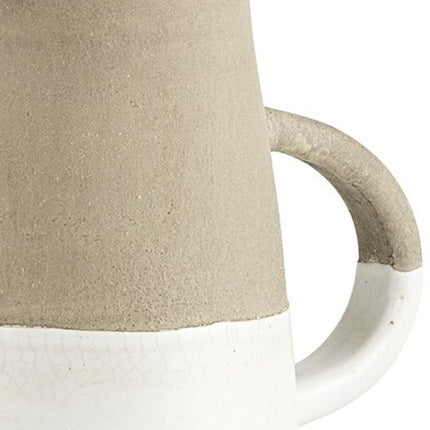 10" Rustic Organic White And Natural Decorative Jug HomeRoots