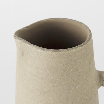 10" Rustic Organic White And Natural Decorative Jug HomeRoots