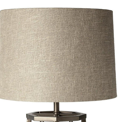 29" Bronze Lamp Base LED With Beige Shade HomeRoots