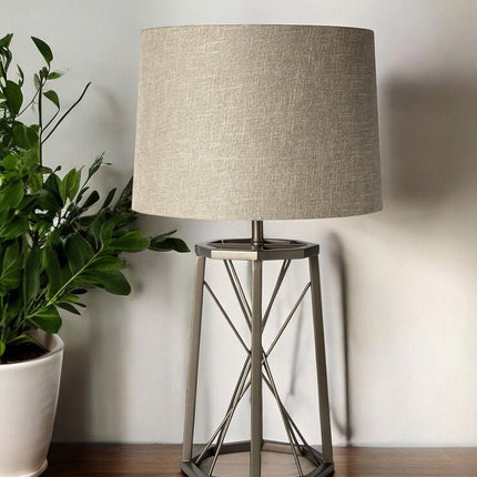 29" Bronze Lamp Base LED With Beige Shade HomeRoots