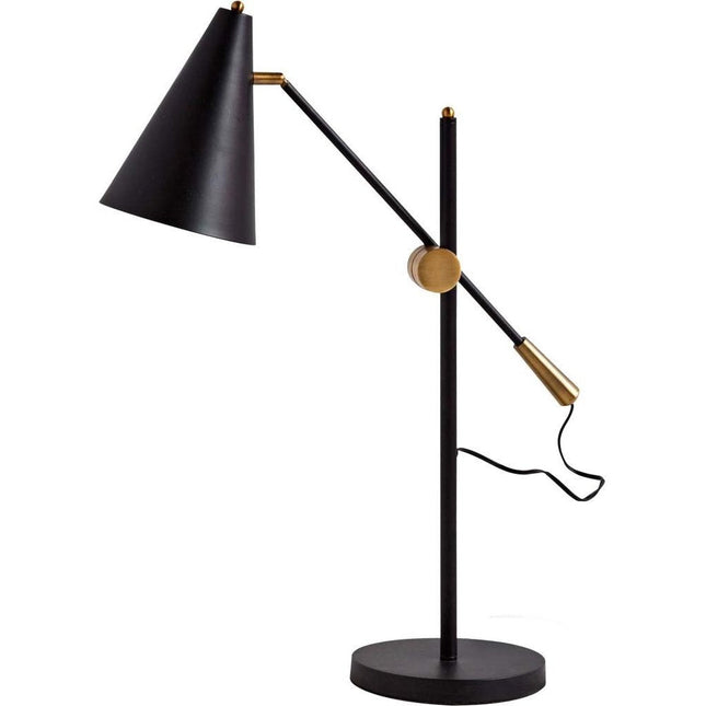 26" Black Metal Swing Arm With Black Cone Shade HomeRoots