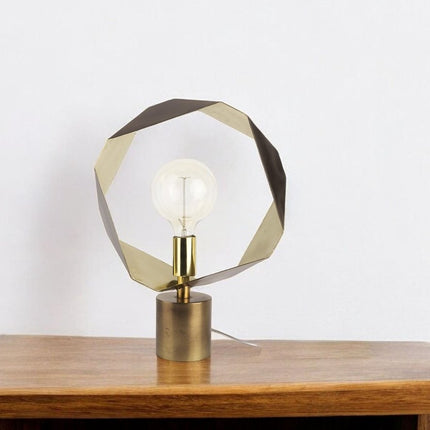 Golden Geometric Halo Table Or Desk Lamp HomeRoots