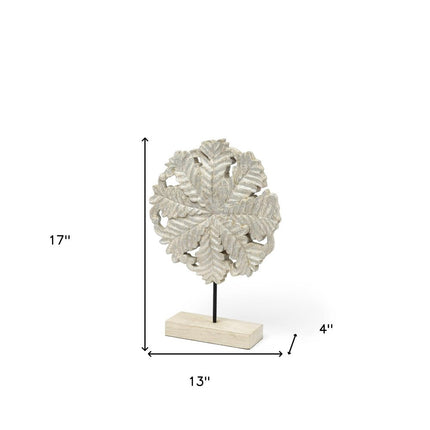 Petite Wood And Metal Floral Decor Piece HomeRoots