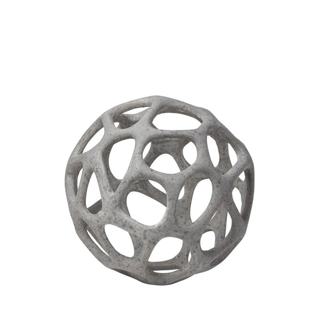 6" Gray Metal Abstract Decorative Orb Tabletop Sculpture HomeRoots