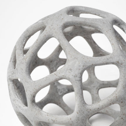 6" Gray Metal Abstract Decorative Orb Tabletop Sculpture HomeRoots