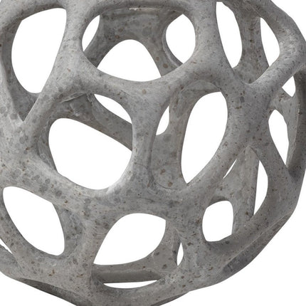 6" Gray Metal Abstract Decorative Orb Tabletop Sculpture HomeRoots