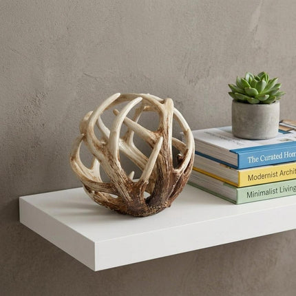 White Resin Antler Shaped Sculpture HomeRoots