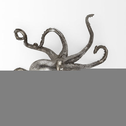 Petite Silver Resin Octopus Sculpture HomeRoots