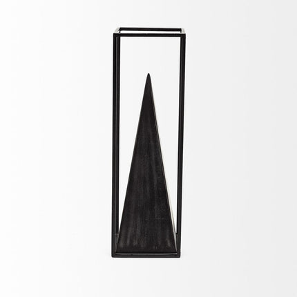 Black Metal Framed Pyramid Sculpture HomeRoots