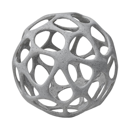 Light Gray Metal Hollow Orb Sculpture HomeRoots