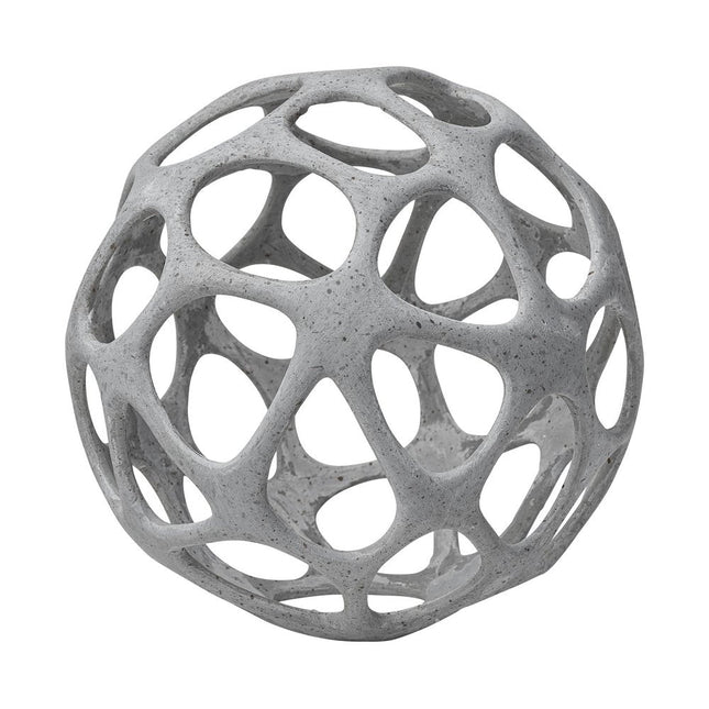 Light Gray Metal Hollow Orb Sculpture HomeRoots
