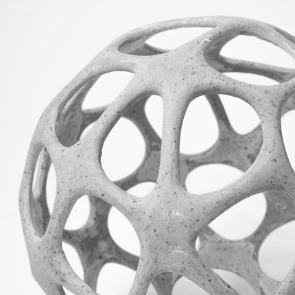 Light Gray Metal Hollow Orb Sculpture HomeRoots