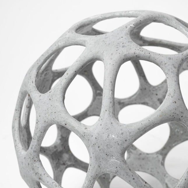 Light Gray Metal Hollow Orb Sculpture HomeRoots