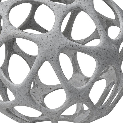 Light Gray Metal Hollow Orb Sculpture HomeRoots