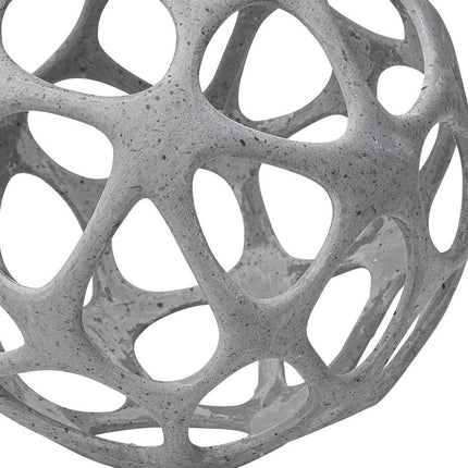 Light Gray Metal Hollow Orb Sculpture HomeRoots