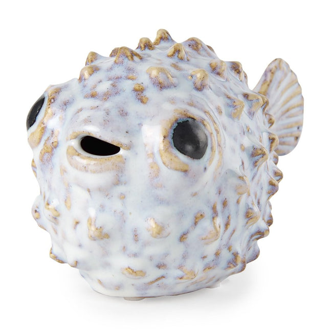 Petite Off White Puffer Fish Sculpture HomeRoots
