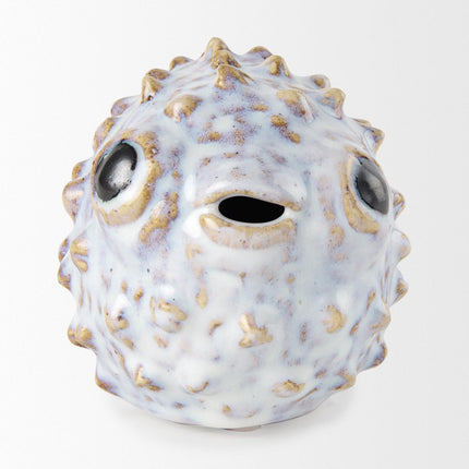 Petite Off White Puffer Fish Sculpture HomeRoots