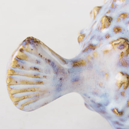 Petite Off White Puffer Fish Sculpture HomeRoots