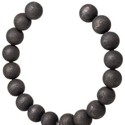 12" Black Wood and Metal Abstract Beaded Tabletop Sculpture HomeRoots