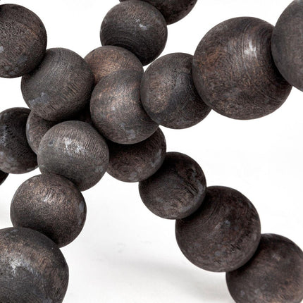 9" Black Beaded Wooden Decorative Jack Tabletop Sculpture HomeRoots